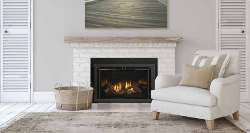 The Cosmo gas fireplace insert turns an unused wood fireplace into an easy, efficient gas fireplace.